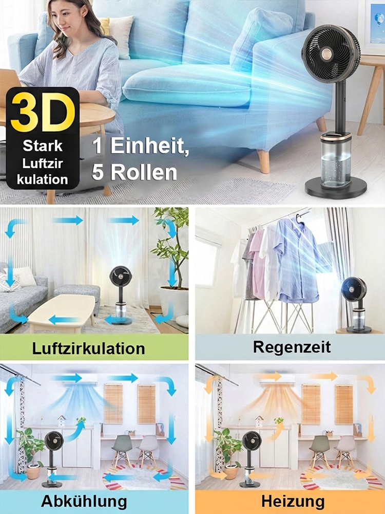 Der geräuscharm Standventilator mit Energiesparmodus und Zirkulationsfunktion