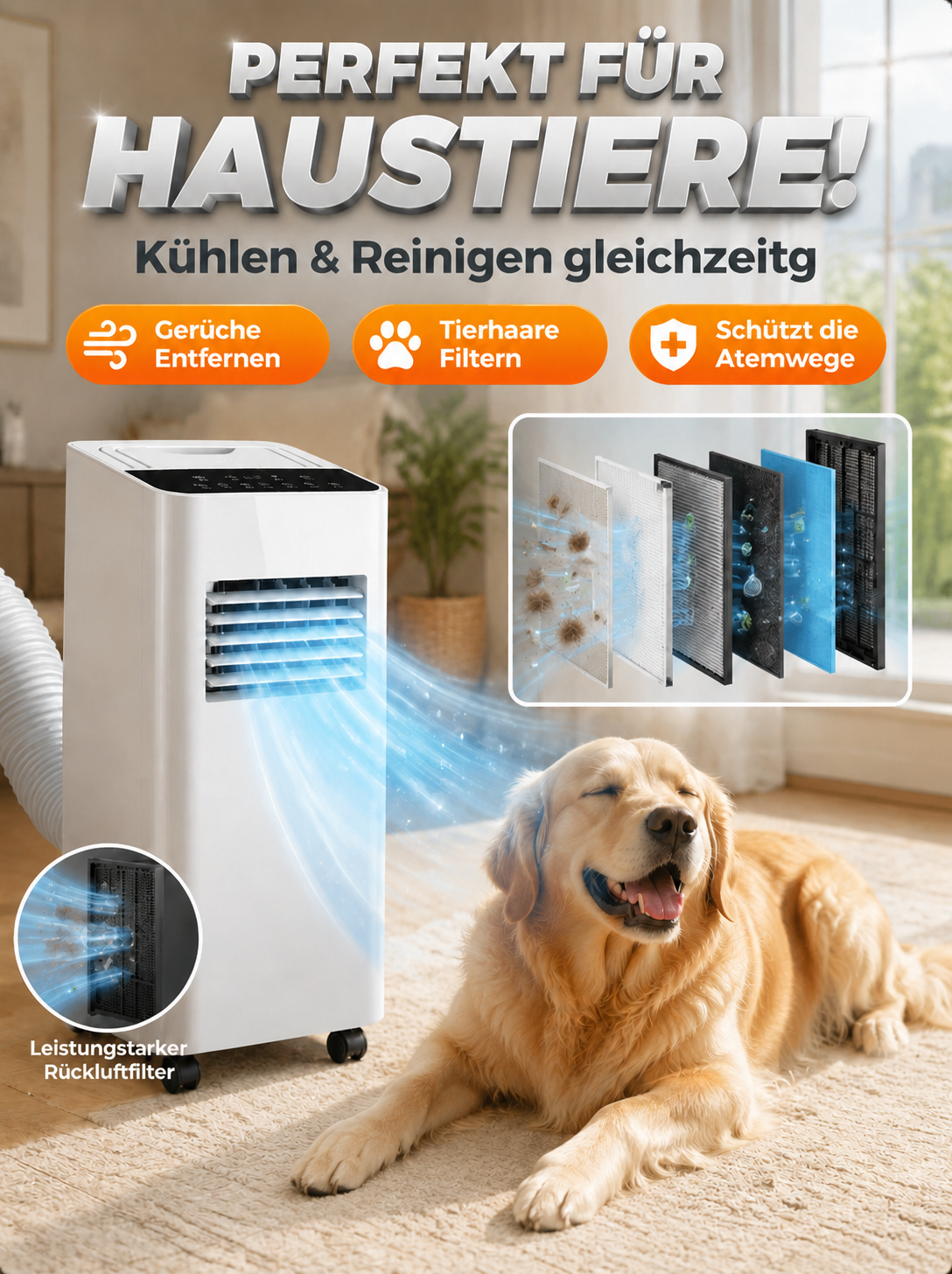 Mobile Klimaanlage ohne Montage