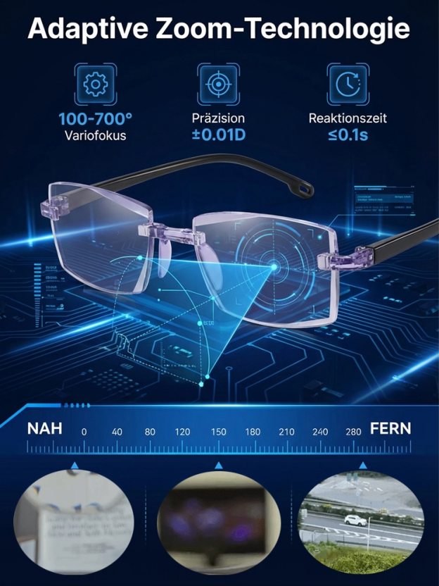 【Sehkraft zurück auf 20 Jahre】Intelligente Fokusveränderung Komfortable Lesebrille