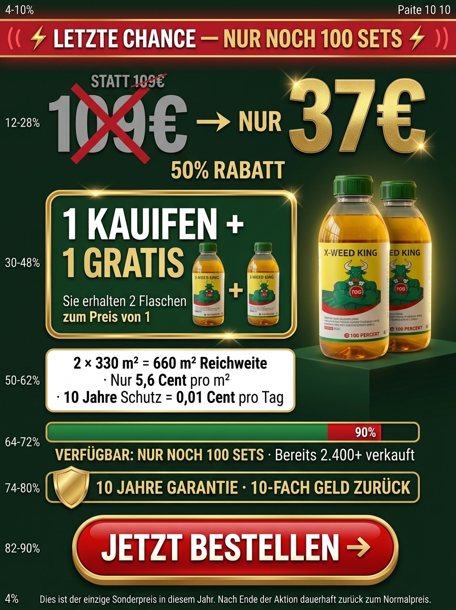 🌱 Nur 1x sprühen = 10 Jahre Ruhe: Einmalige Anwendung für ein jahrzehntelanges, unkrautfreies Ergebnis.
