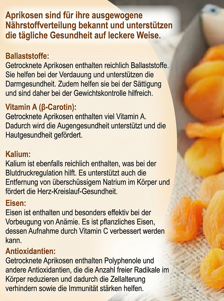 【Von Herz-Kreislauf-Spezialisten empfohlen】 Bayerns Spezialität: Getrocknete Aprikosen