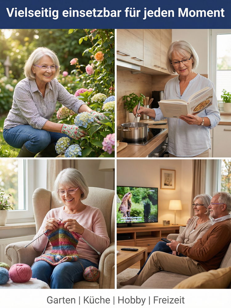 【+1.0 bis +7.0】 Revolutionäre Multi-Fokus Lesebrille aus Titan- Eine Brille für alle Sehstärken 