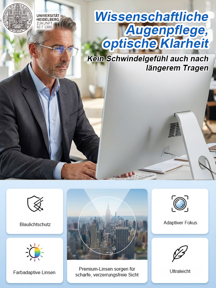Intelligente ultraleichte Blaulichtfilter-Brille mit Farbwechsel und Zoomfunktion