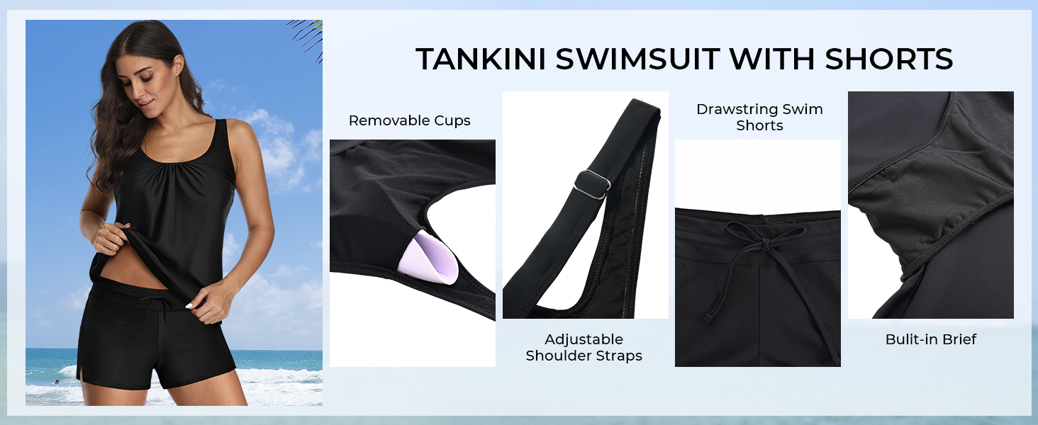 tankini top with shorts tummy control tankini bathing suit athletic swimsuit tankini set