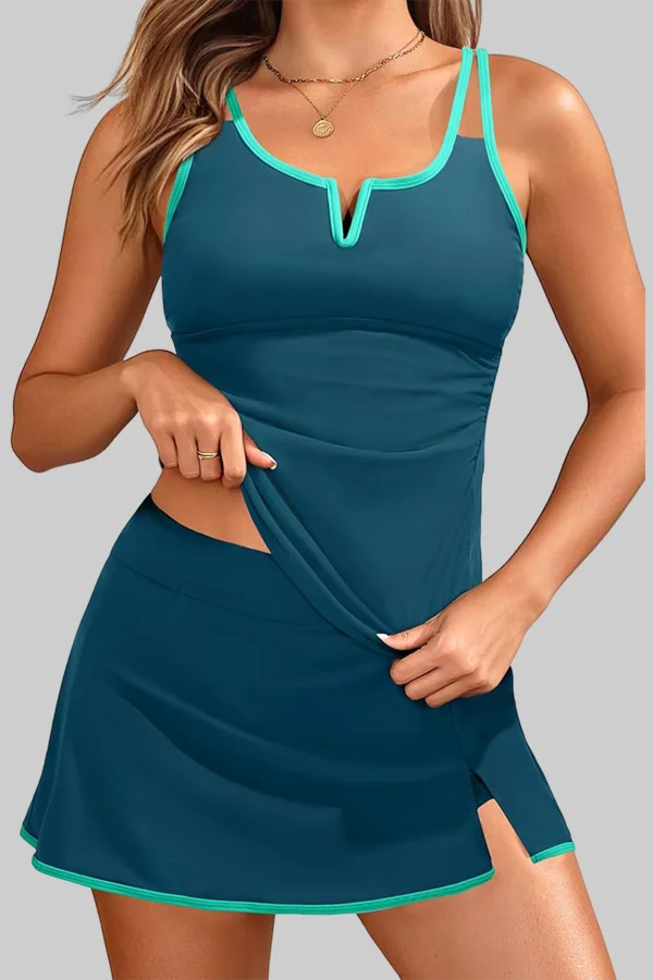 Two Piece Bathing Suits with Pockets Tummy Control V-Wire Swimwear