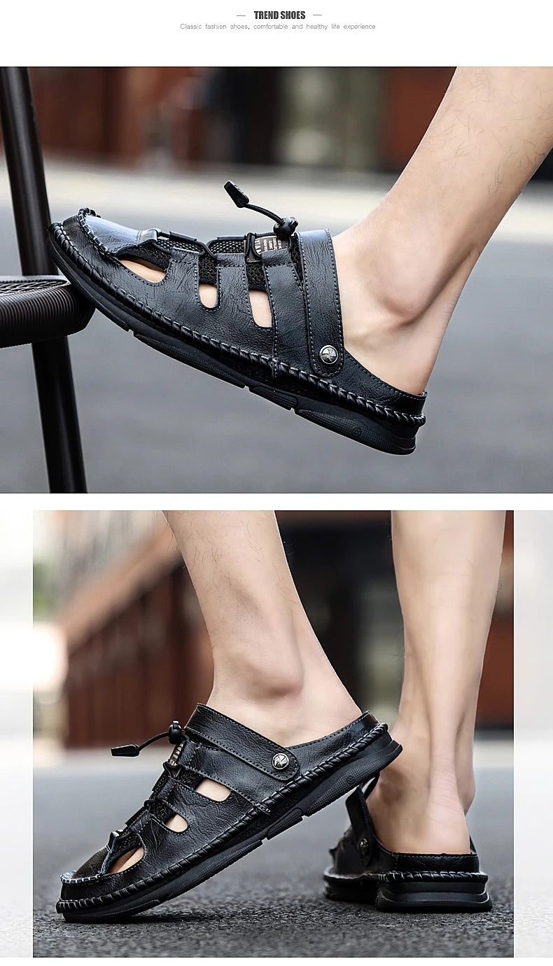 kaegreel handmade leather shoes sandals slippers 31269 black