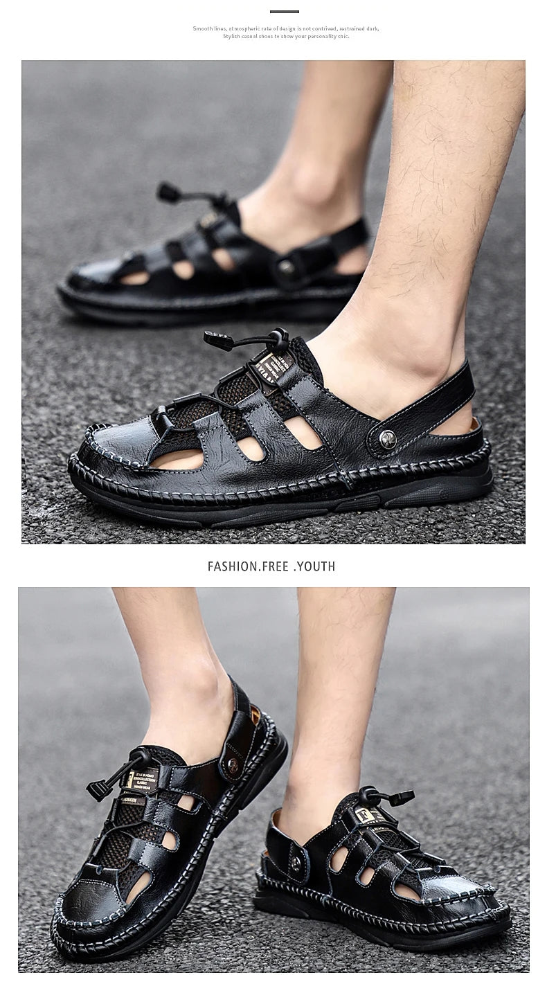 kaegreel handmade leather shoes sandals slippers 31269 black