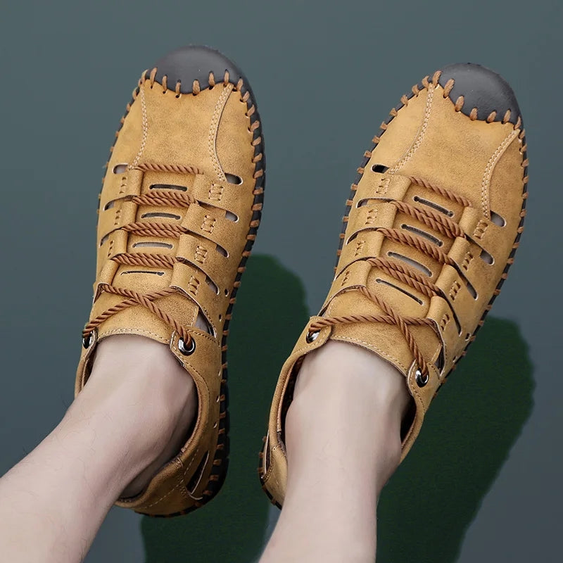 kaegreel handmade leather shoes sandals slippers 31295 brown