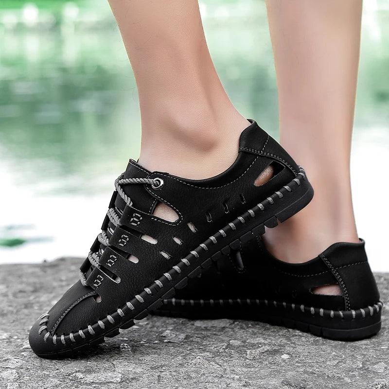 kaegreel handmade leather shoes sandals slippers 31295 black 