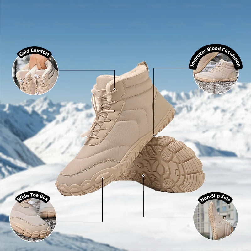 kaegreel winter barefoot shoes snow boots 31505 beige