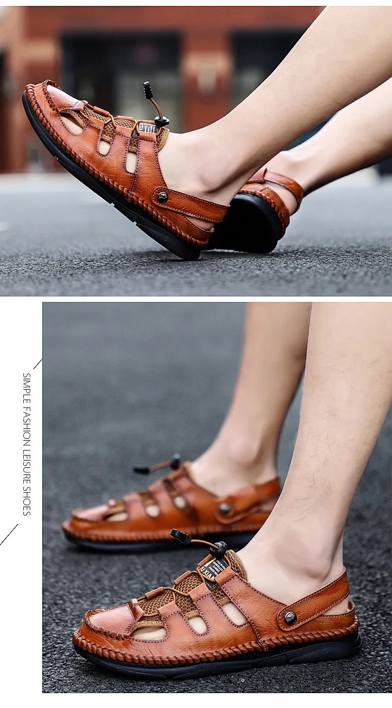 kaegreel handmade leather shoes sandals slippers 31269 brown