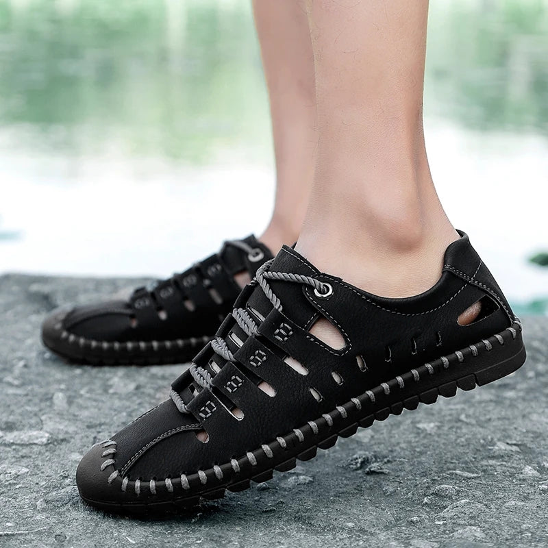 kaegreel handmade leather shoes sandals slippers 31295 black 