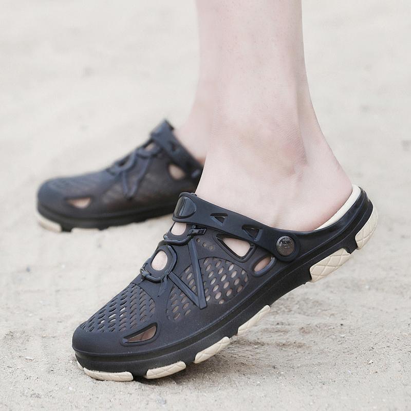 kaegreel hollow out sandals slippers 132928 black