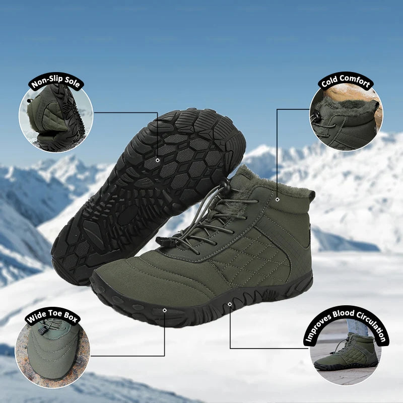 kaegreel winter barefoot shoes snow boots 31490 army green