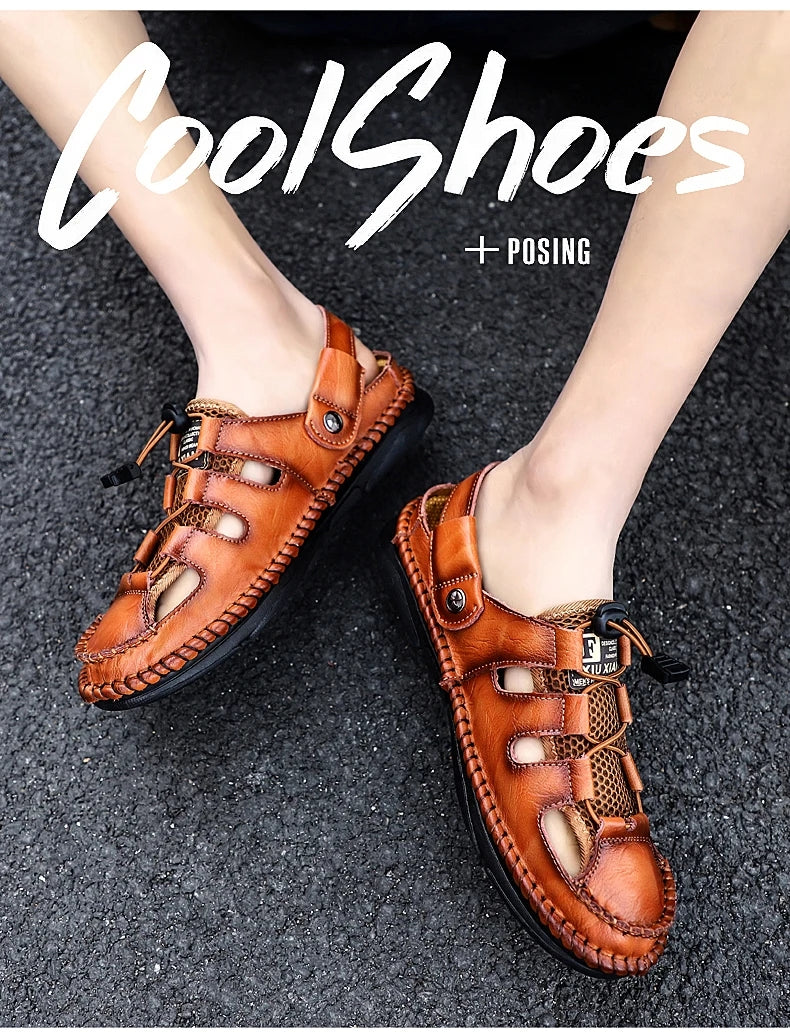 kaegreel handmade leather shoes sandals slippers 31269 brown