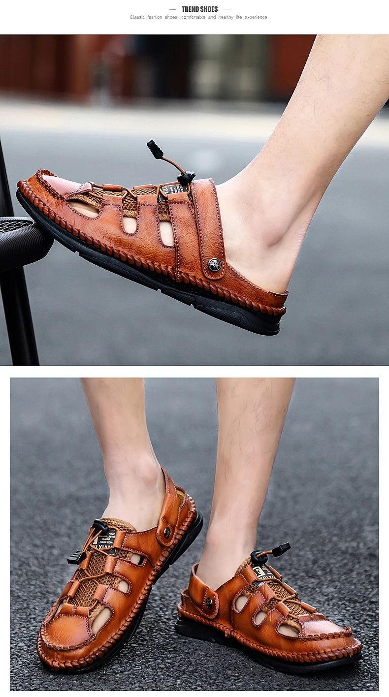 kaegreel handmade leather shoes sandals slippers 31269 brown