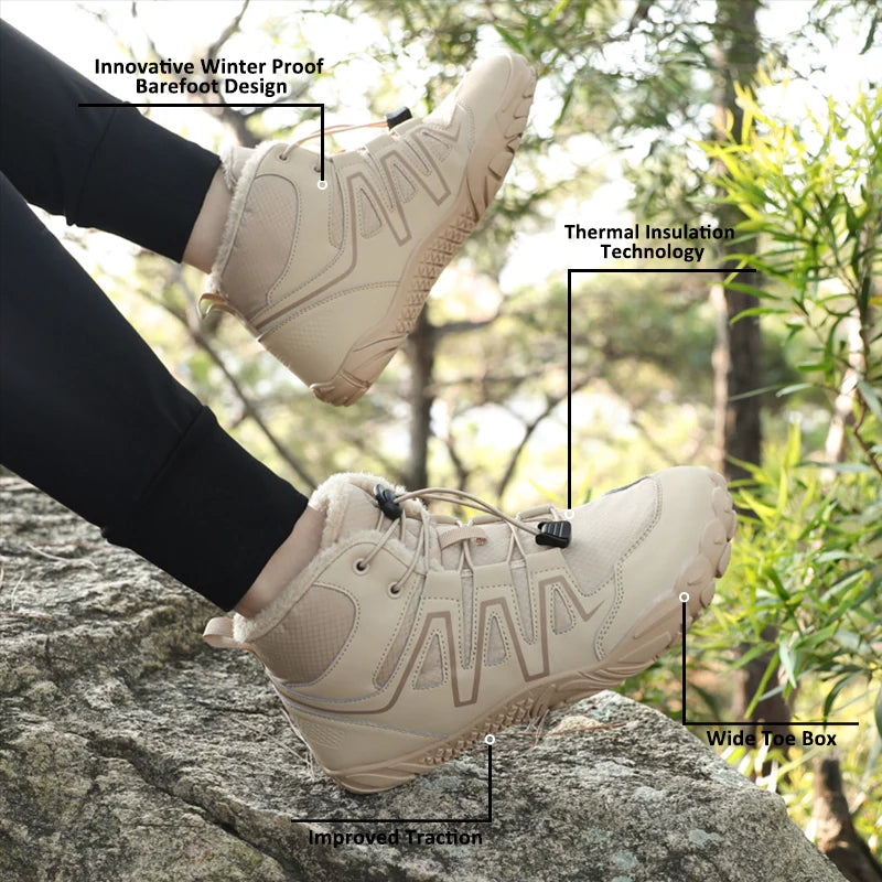 kaegreel winter barefoot shoes snow boots 31504 brown