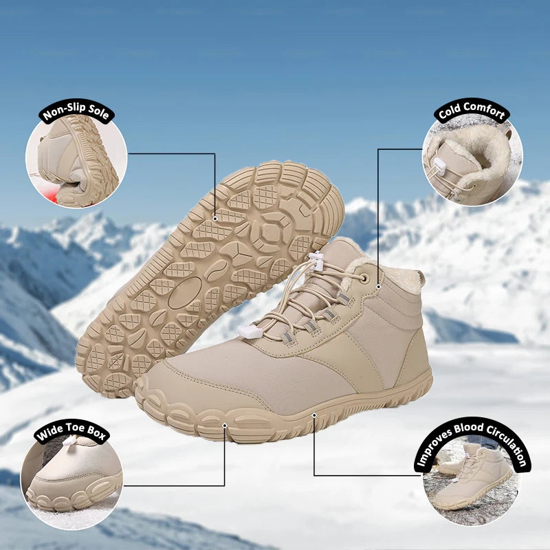kaegreel winter barefoot shoes snow boots 31489 beige