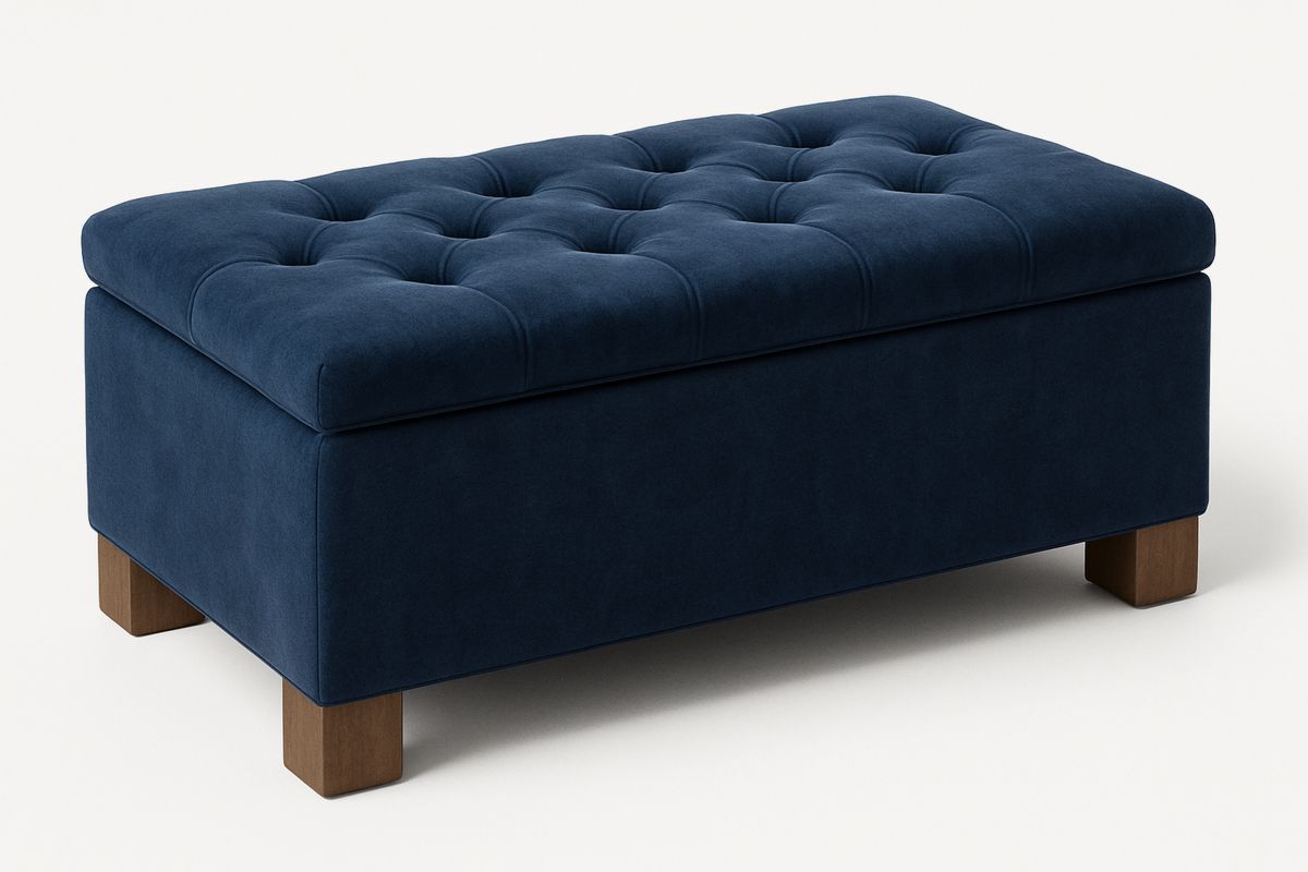 Gepolsterte Aufbewahrungsbank Blau 120x60x45cm-Lumidomusvivo