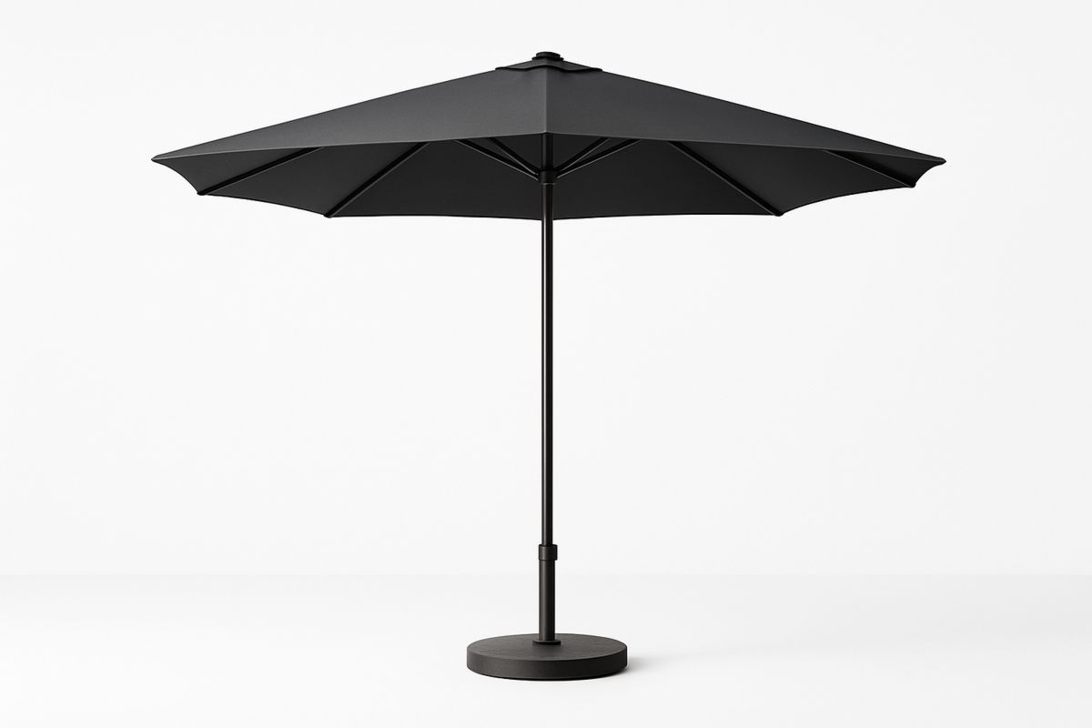 Runder Gartenschirm Schwarz 300cm Polyester Aluminium Stahl-Lumidomusvivo