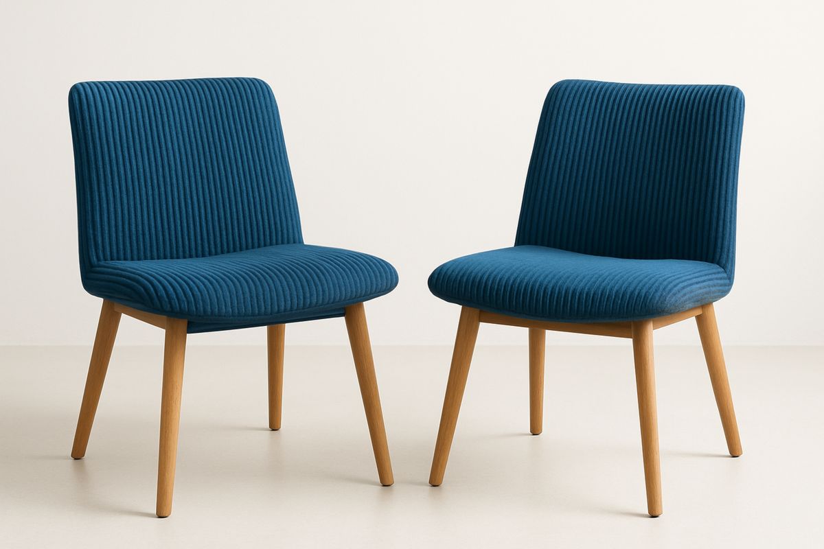 Esszimmerstuhl Set 2er Blau Holzgestell-Lumidomusvivo
