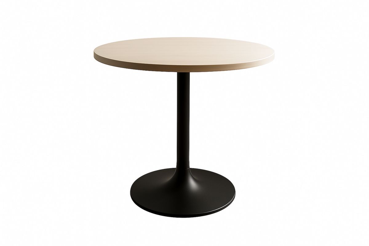 Holz-Esstisch, Stahlgestell, schwarz, 90 cm-Lumidomusvivo