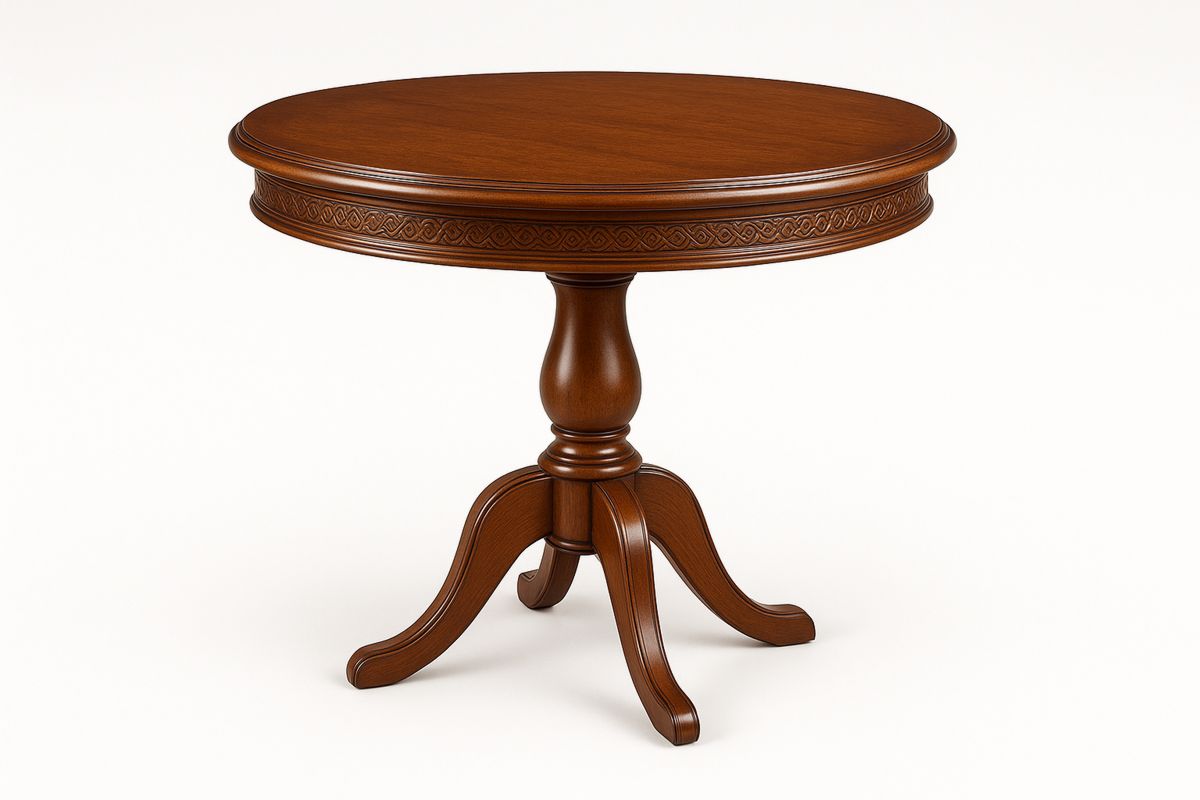 Runder Esstisch, Nussbaum, Durchmesser 80 cm-Lumidomusvivo