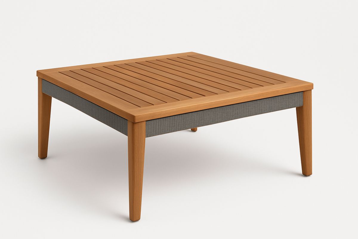 Quadratischer Tisch aus Holz und Kunststoff 80x80x40 cm-Lumidomusvivo