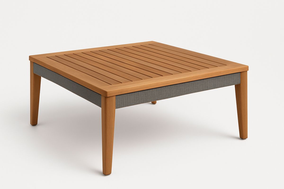 Quadratischer Tisch aus Holz und Kunststoff 80x80x40 cm-Lumidomusvivo