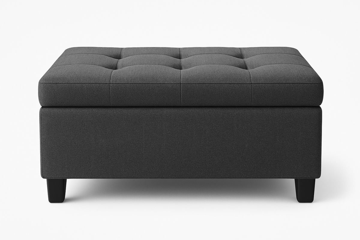 Stoff Stauraumhocker Dunkelgrau 90x60x45 cm-Lumidomusvivo