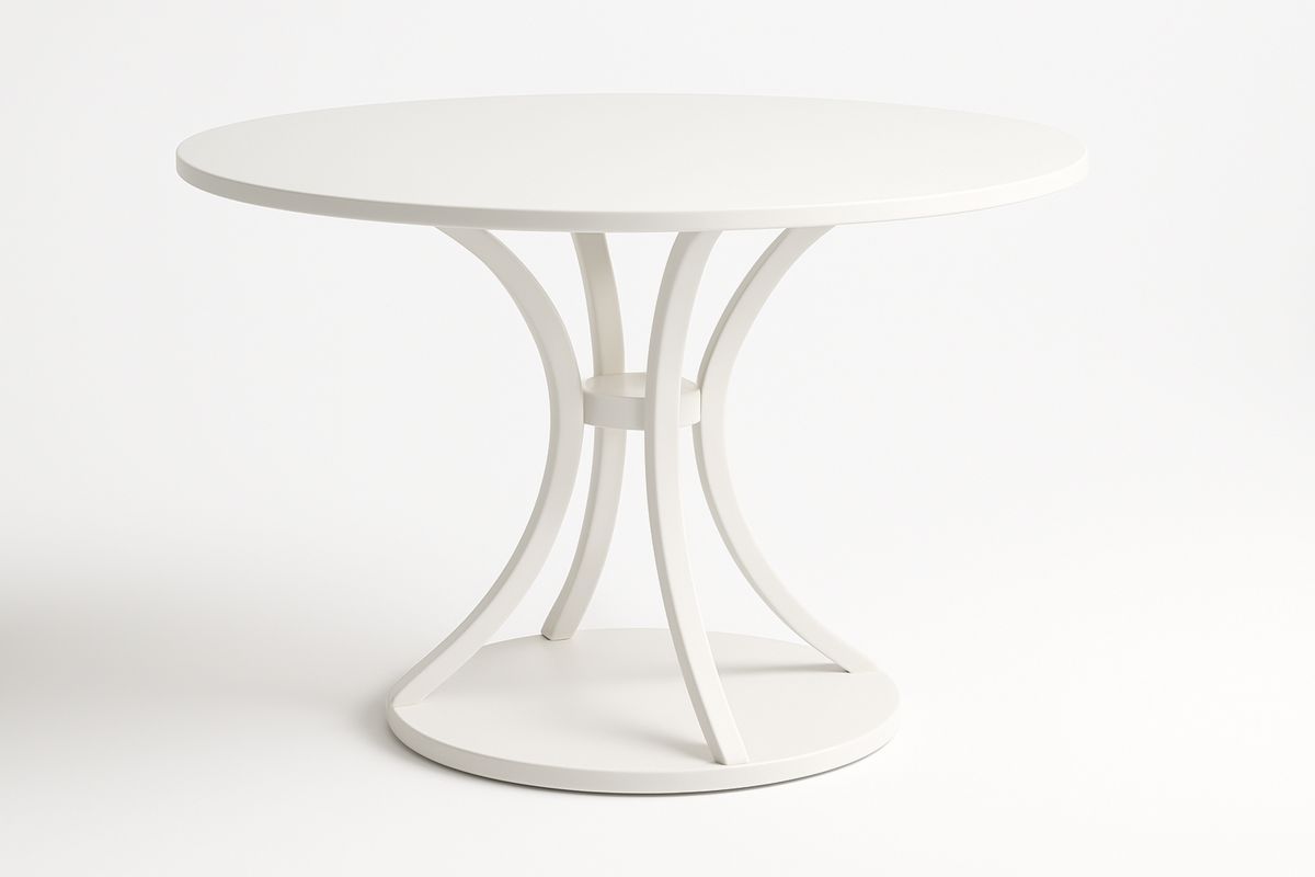 Runder Esstisch, weiß, Durchmesser 120 cm-Lumidomusvivo