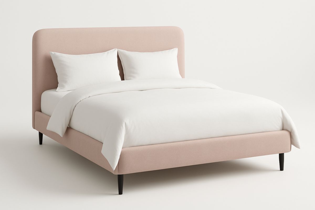 Polsterbett Doppelbett Textil Holz Rosa 200x160 cm-Lumidomusvivo