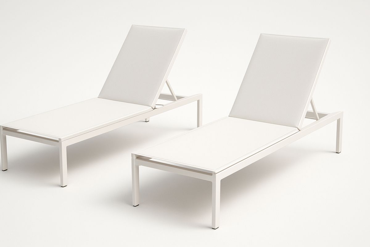 2er-Set Liegestühle aus Aluminium, weiß, 200 × 65 × 35 cm-Lumidomusvivo