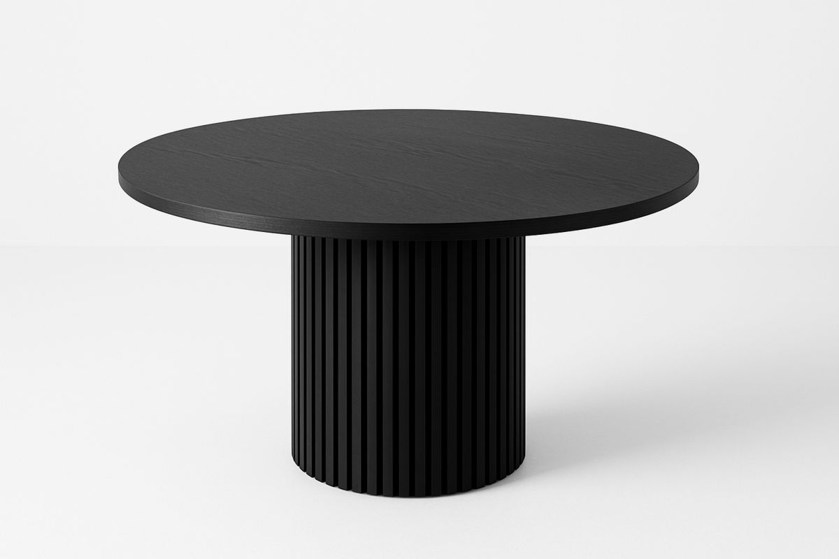 Runder Esstisch Schwarz Holz 150cm-Lumidomusvivo