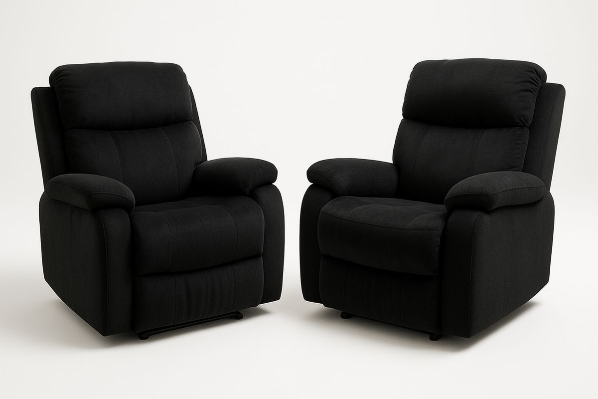 Relaxsessel Set Schwarz Polyester Liegesessel 97x95x102cm-Lumidomusvivo