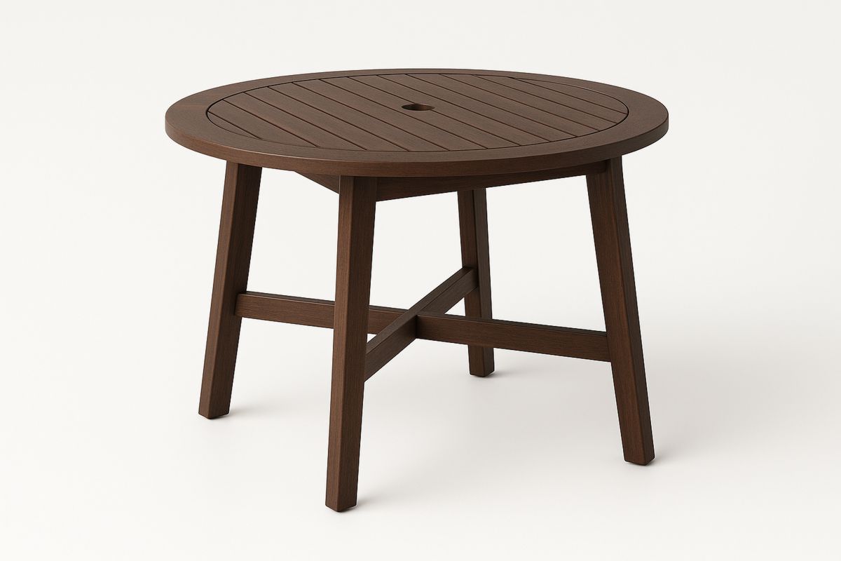 Runder Gartentisch Holz Braun 100cm-Lumidomusvivo