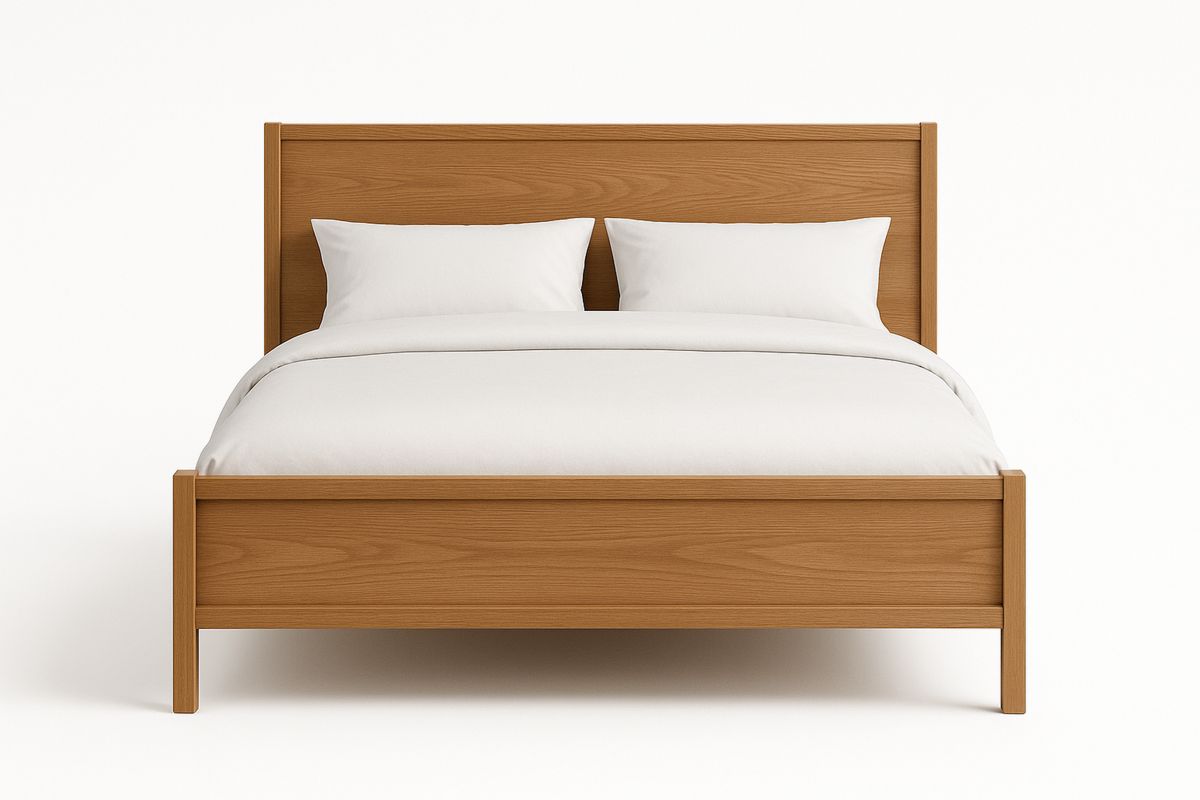 Holzbett mit Matratze und Kissen 200x140 cm-Lumidomusvivo