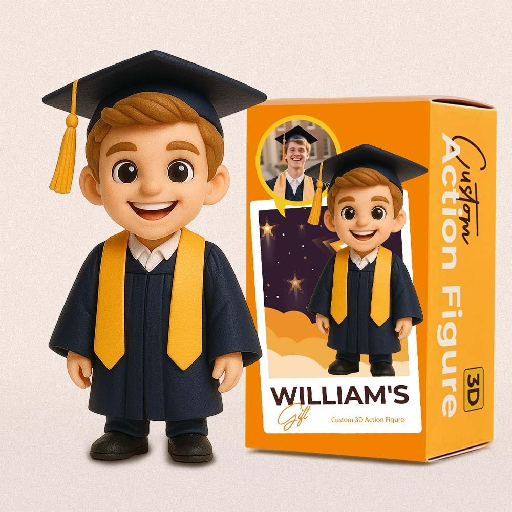 Custom 3D Action Figure From Your Photo Personalized Toy Figure to Him Custom Action Figure Graduation Gifts