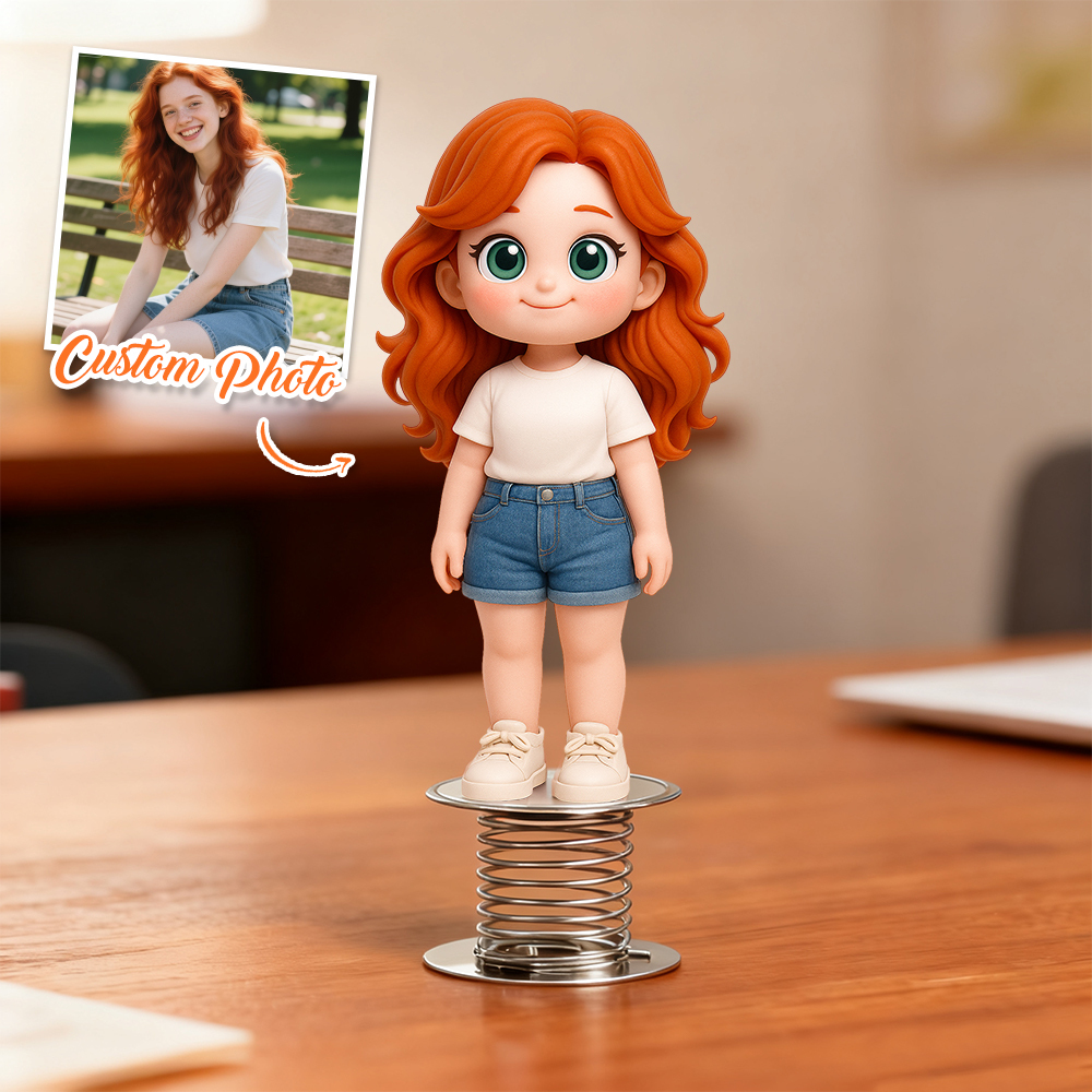 Figurine De Tableau De Bord À Tête Branlante 3d Personnalisée, Décoration De Voiture À Faire Soi-même, Cadeau D'anniversaire Ou De Fête