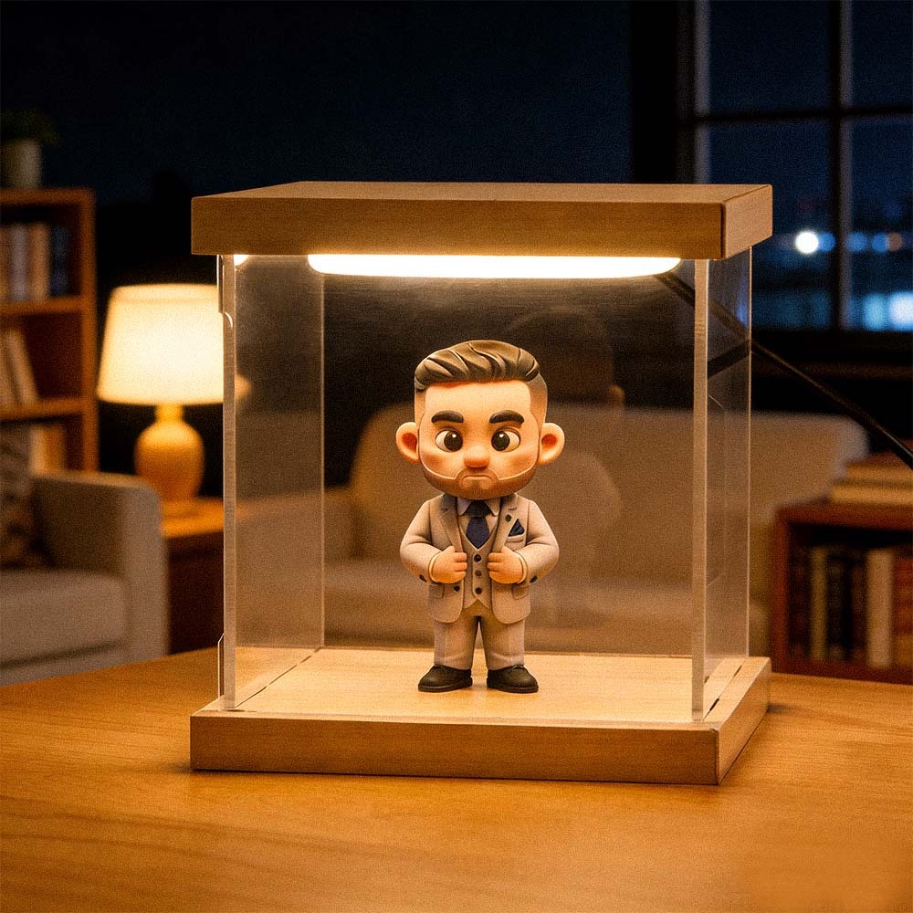 Figurine Miniature Personnalisée Avec Photo Et Lumière Led, Décoration Intérieure, Cadeau Romantique Unique Pour Les Couples, Anniversaires Et Occasions Spéciales. - 