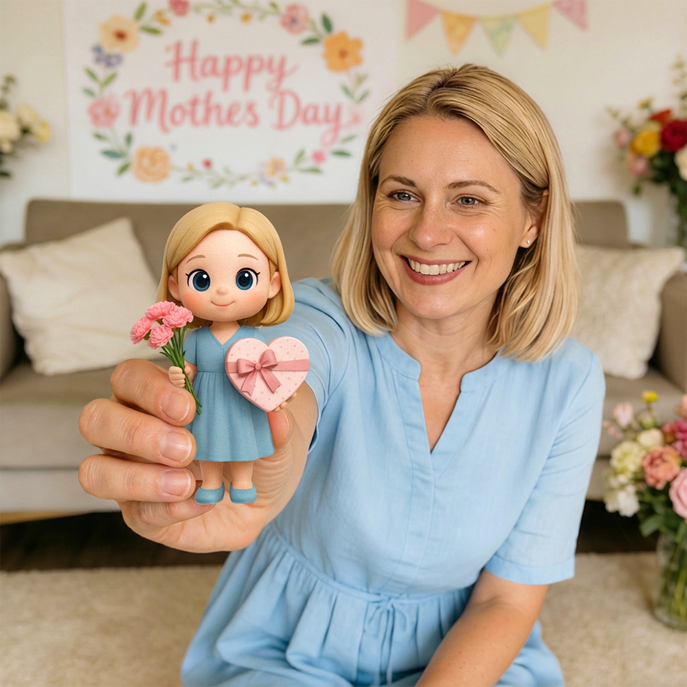 Figurine Miniature 3d Personnalisée À Partir D'une Photo - Cadeau De Fête Des Mères Pour Maman - 