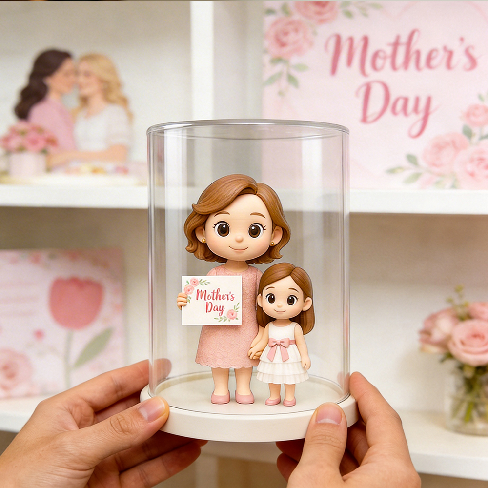 Figurine 3d Personnalisée À Partir D'une Photo - Cadeau Personnalisé Pour Maman - Mini Figurine Pour La Fête Des Mères - 