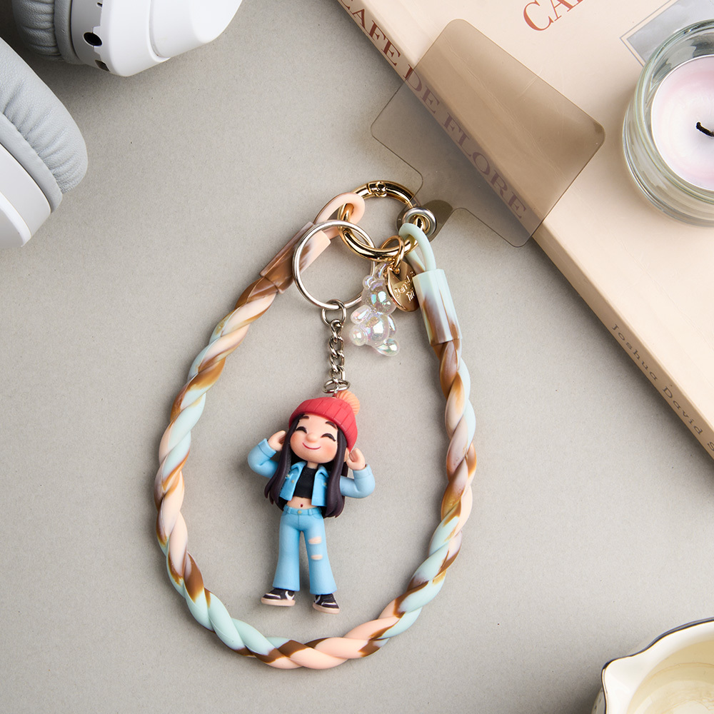 Custom 3D Figure From Photo Colorful Silicone Phone Lanyard Charm Personalized Decoration Gift for Friends Couples Lovers