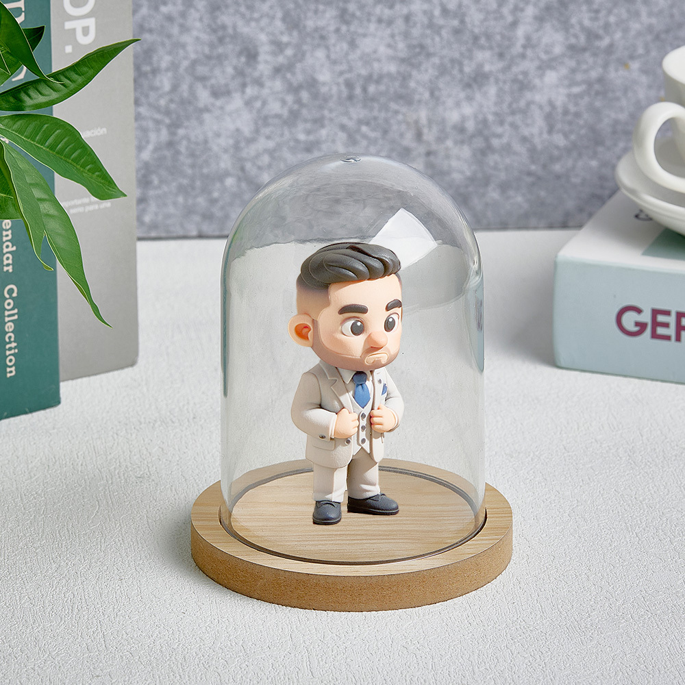 Custom 3D Figurine Dome Romantic Wedding Couple Personalized Display Romantic Gift for Marriage Anniversary Lovers Decor