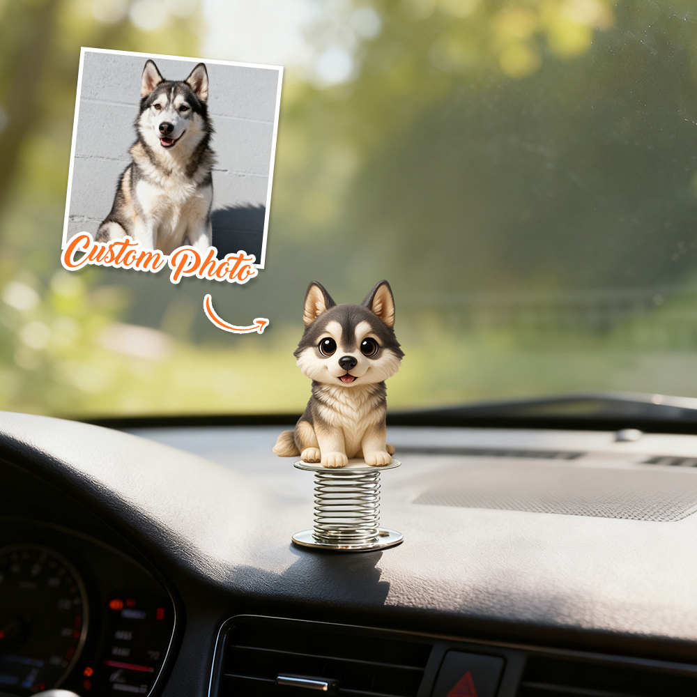 Figurine De Tableau De Bord À Tête Branlante 3d Personnalisée, Décoration De Voiture À Faire Soi-même, Cadeau D'anniversaire Ou De Fête