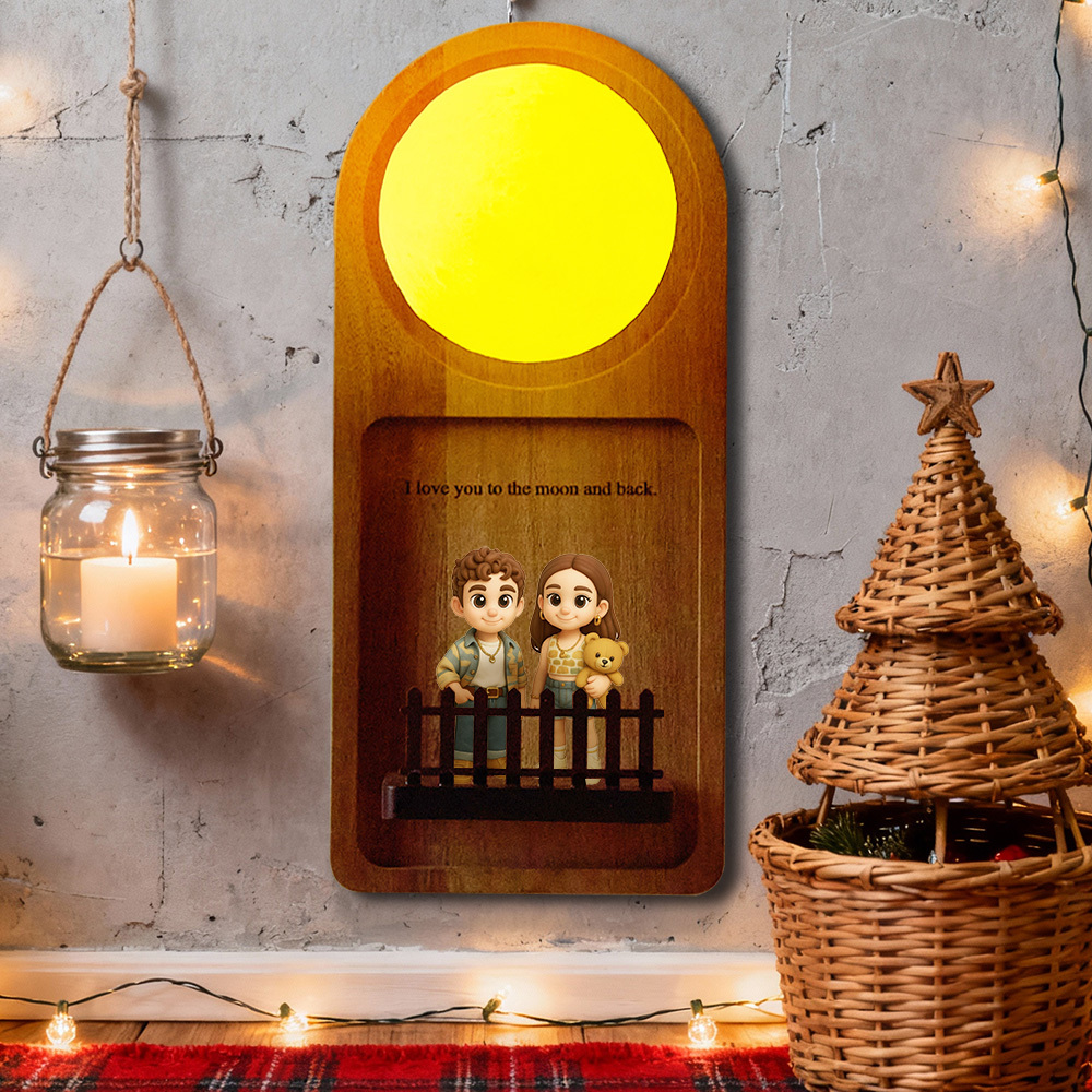 Custom 3D Figurine Cartoon Character Wall Lamp with Personalized Text Night Light Home Decor