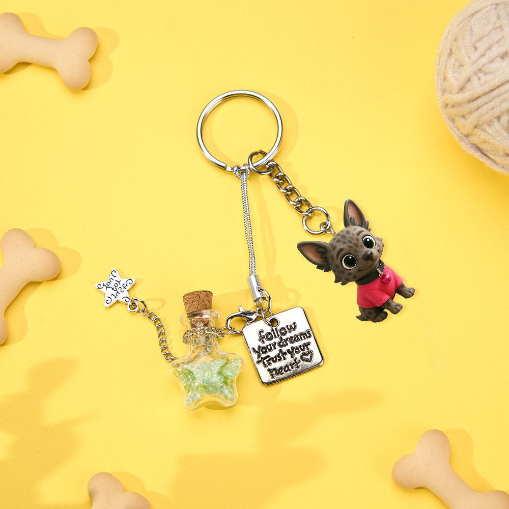 Porte-clés Mini Figurine Photo Personnalisé - Cadeau Pour Elle, Pour Un Être Cher, Pour Un Anniversaire Ou La Saint-valentin - 