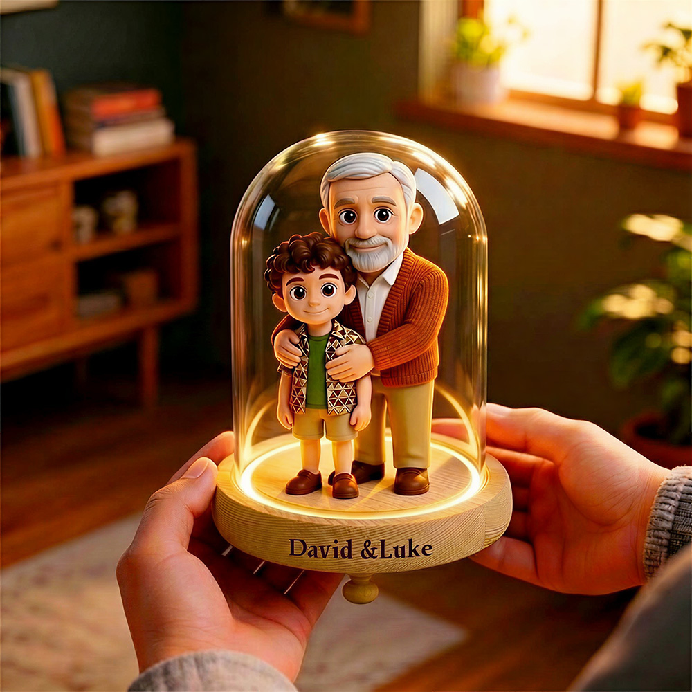 Veilleuse figurine 3D personnalisée, cadeau personnalisé pour la fête des pères et la décoration de la maison
