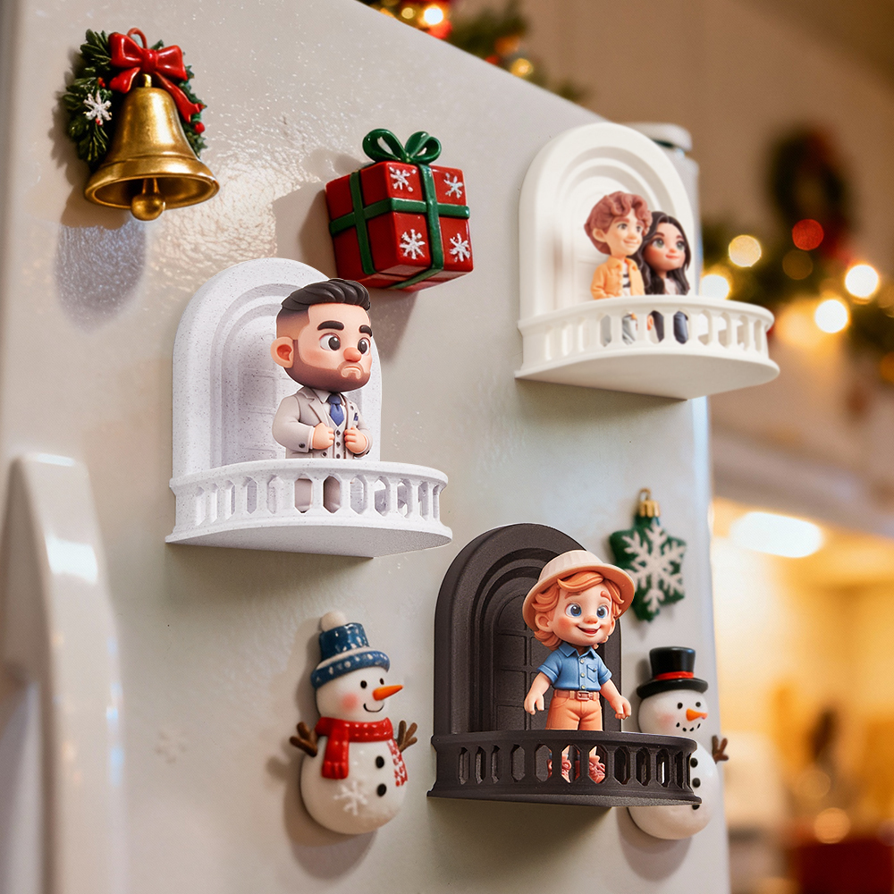 Aimant De Réfrigérateur 3d Personnalisé Style Balcon - Cadeau Idéal Pour Les Amis, La Famille Et Les Amoureux - Décoration Intérieure - 