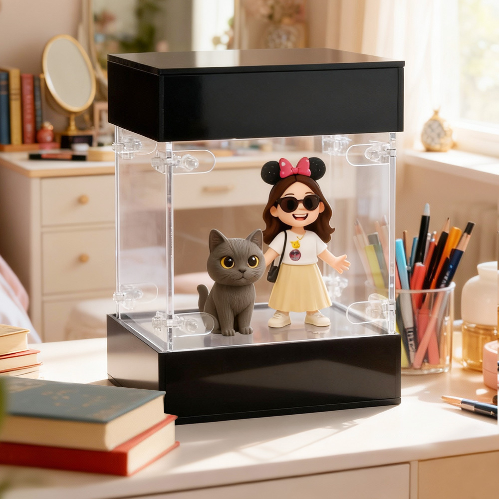 Présentoir Lumineux En Acrylique De Qualité Supérieure Pour Figurines 3d Personnalisées, Vitrine De Bureau Haut De Gamme Pour Figurines Miniatures Et De Collection. - 